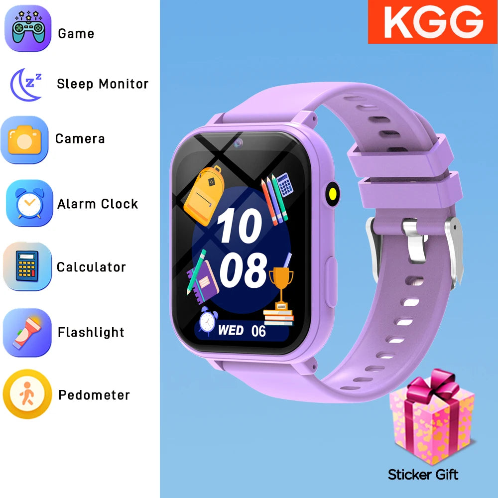 ساعة ذكية للأطفال مزودة بألعاب - شاشة عالية الدقة مقاس 1.83 بوصة، وكاميرا، ومراقبة النوم، وهدايا للأولاد والبنات