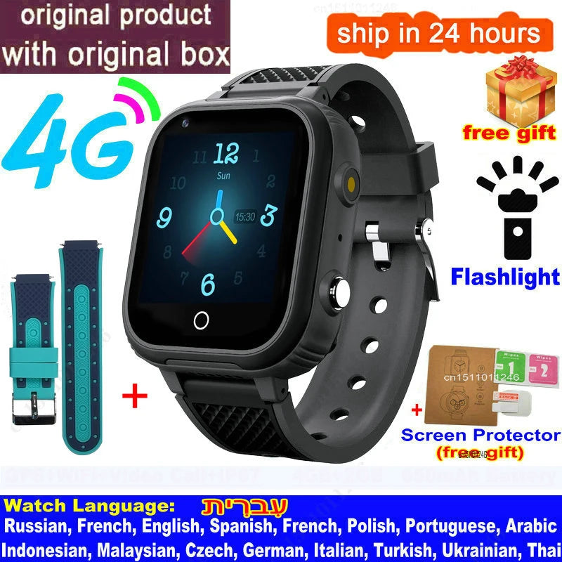 LT21 4G Kids Smart Watch – GPS, WiFi, Video Call, SOS, Camera, IP67 Waterproof Location Phone Watch