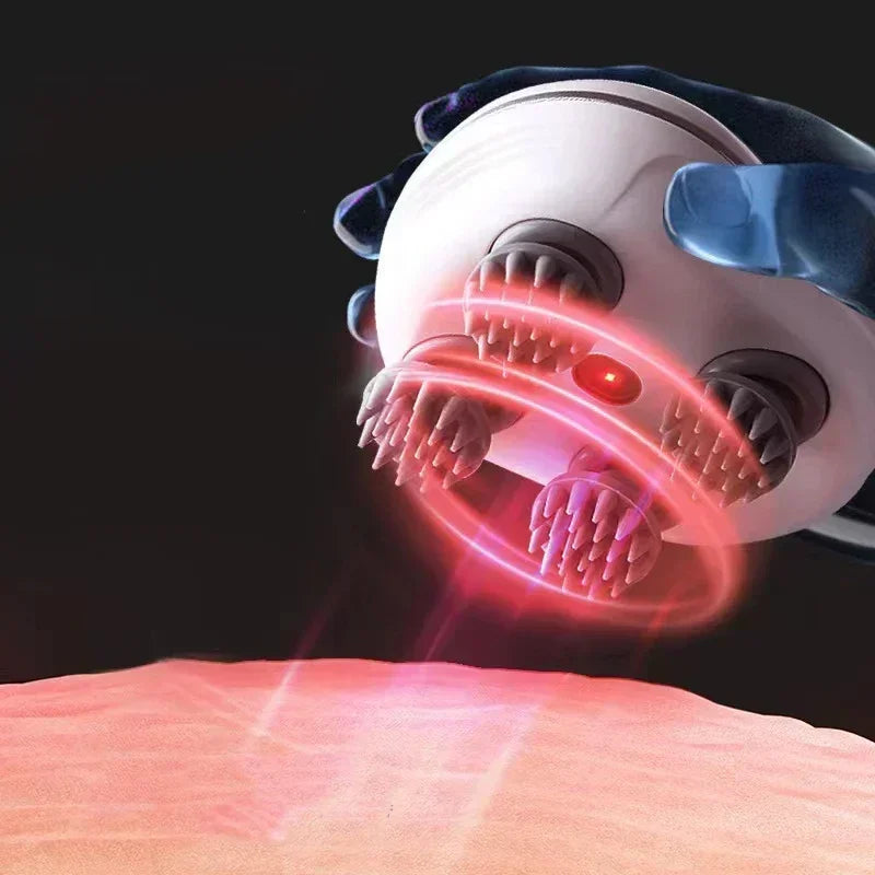 جهاز تدليك كهربائي لفروة الرأس والرأس - علاج بالضوء الأحمر لتخفيف التوتر واسترخاء العضلات وتقليل التعب