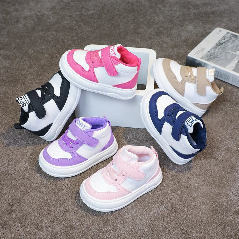 Fashion Kids Sneakers – Spring & Autumn High-Top Breathable Casual Shoes for Boys & Girls | Non-Slip Outdoor & Basketball Shoes