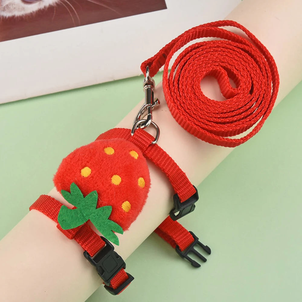 مجموعة مقود الأرانب والقطط - مقود قابل للتعديل للمشي في الهواء الطلق للحيوانات الأليفة الصغيرة