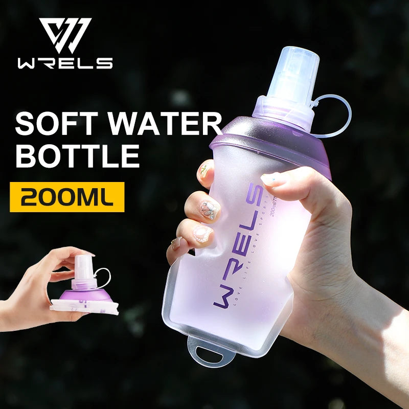 WRELS Soft Folding Water Bottle – BPA-Free TPU Flask for Camping, Running & Cycling