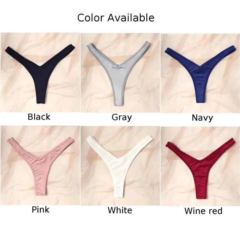 Women’s Sexy V-Waist Sports Thongs – Breathable Low Waist G-String Elastic Bikini Underpants