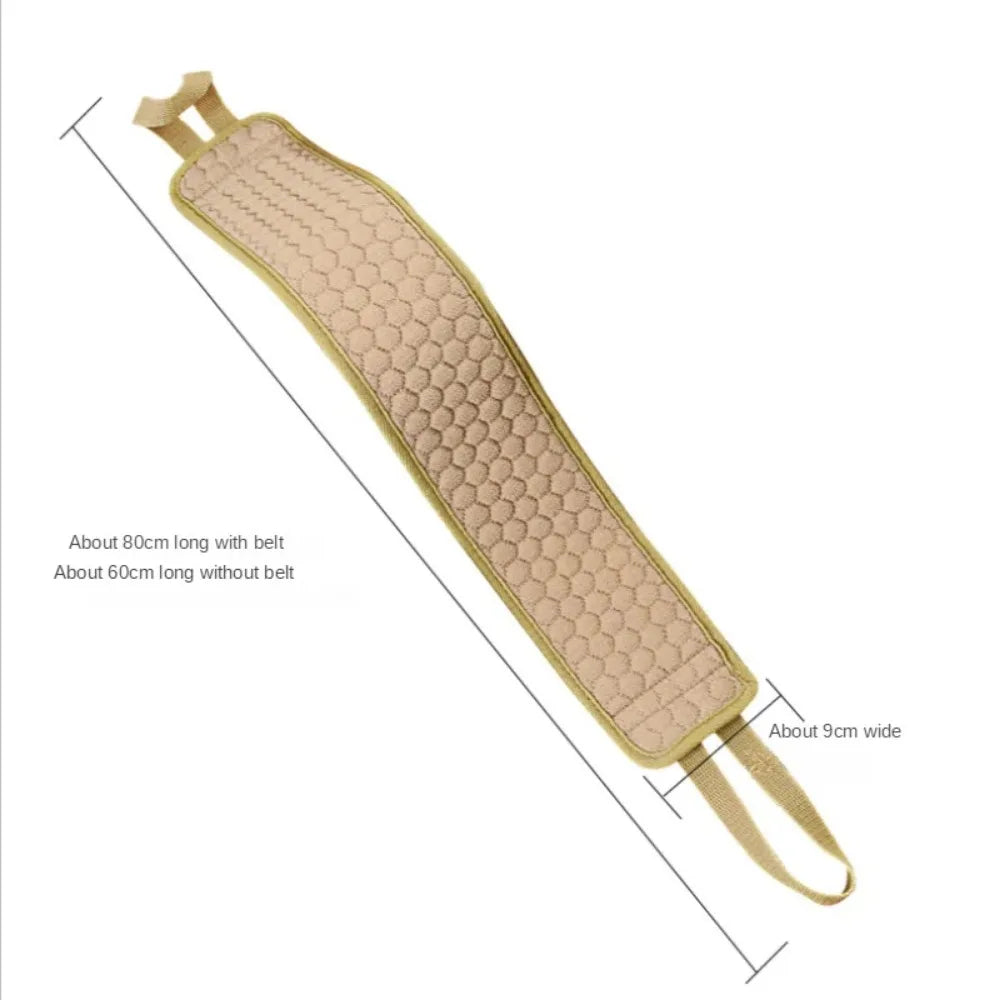 حزام تقشير الظهر للاستحمام - مجموعة منشفة استحمام للتنظيف العميق وقفاز ومنشفة لتقشير الجسم بالكامل
