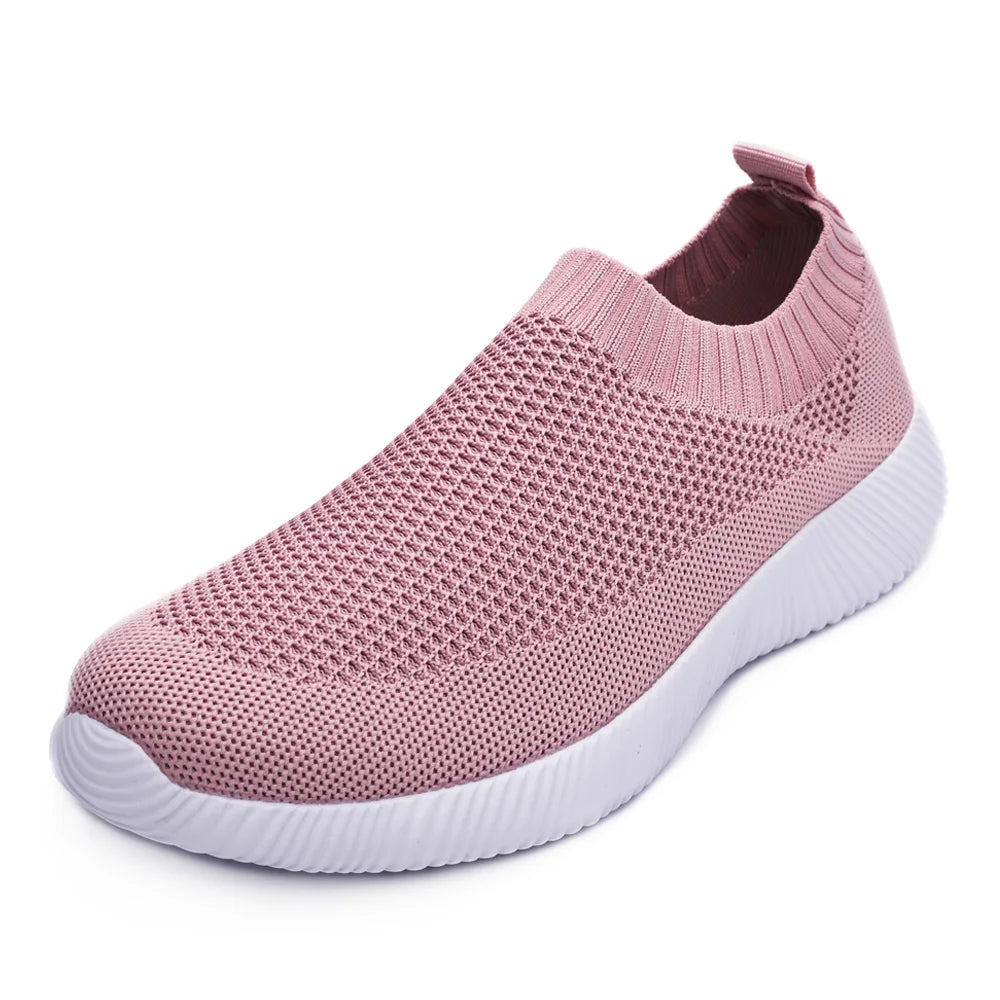 Women’s Knitting Sock Sneakers – Breathable Flat Casual Walking Shoes