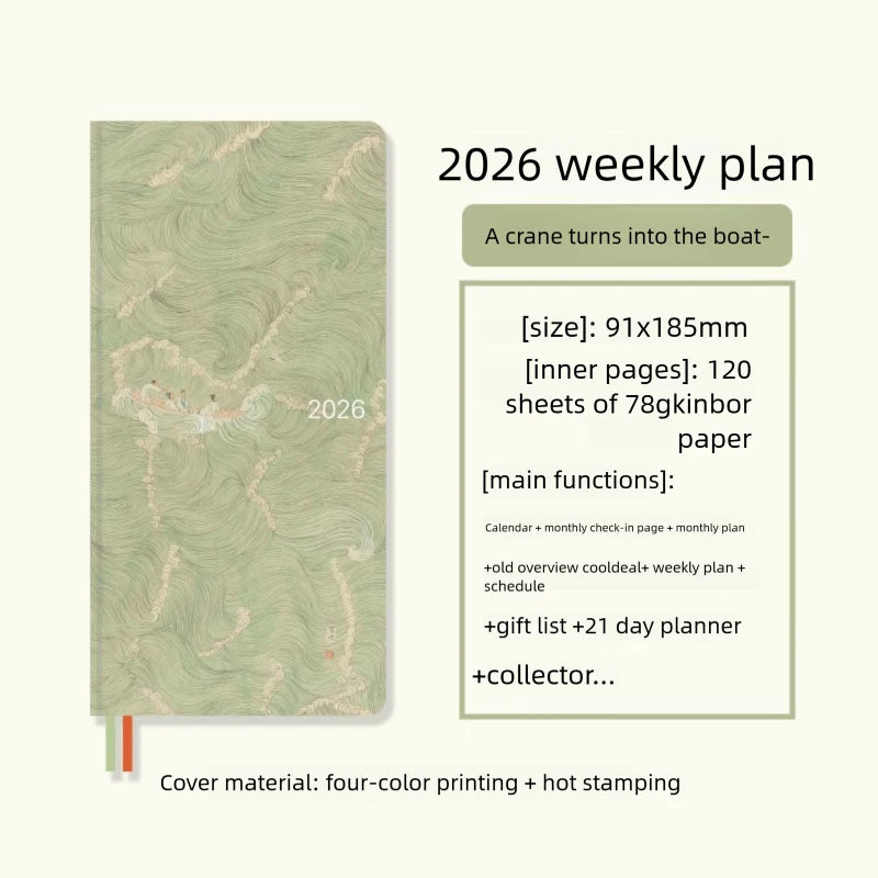 Kinbor 2026 Pocket Weekly Planner – Pocket Size Schedule Notebook Week Plan Notepad for Daily Writing