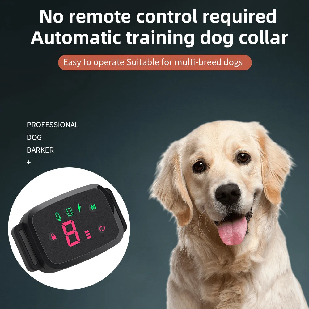 Smart Automatic Anti-Bark Dog Collar – HD Display, IP67 Waterproof, Rechargeable Bark Stopper