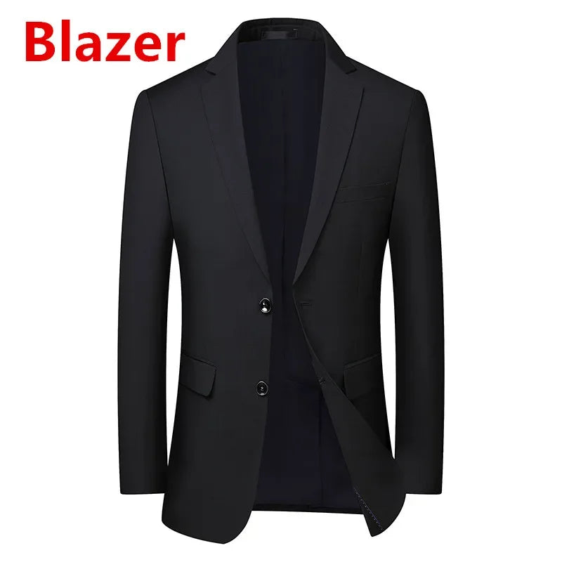 Men's Solid Color Business Suit 2025 – High-Quality Wedding & Banquet Groom Outfit