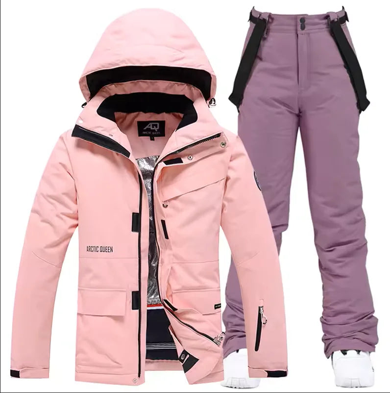 Men & Women Snow Suit Set – Warm -30°C Ski Jacket and Pants, Fashion Winter Snowboarding Clothing, Unisex