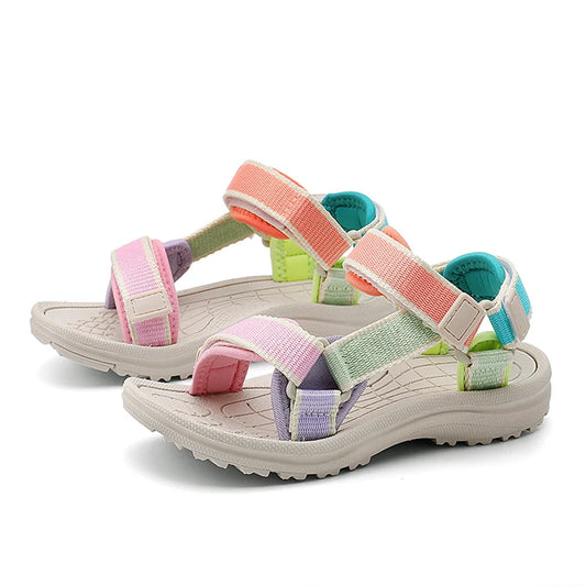 Girls’ Summer Sport Sandals – Breathable Non-Slip Soft Sole Shoes for Kids Outdoor Beach