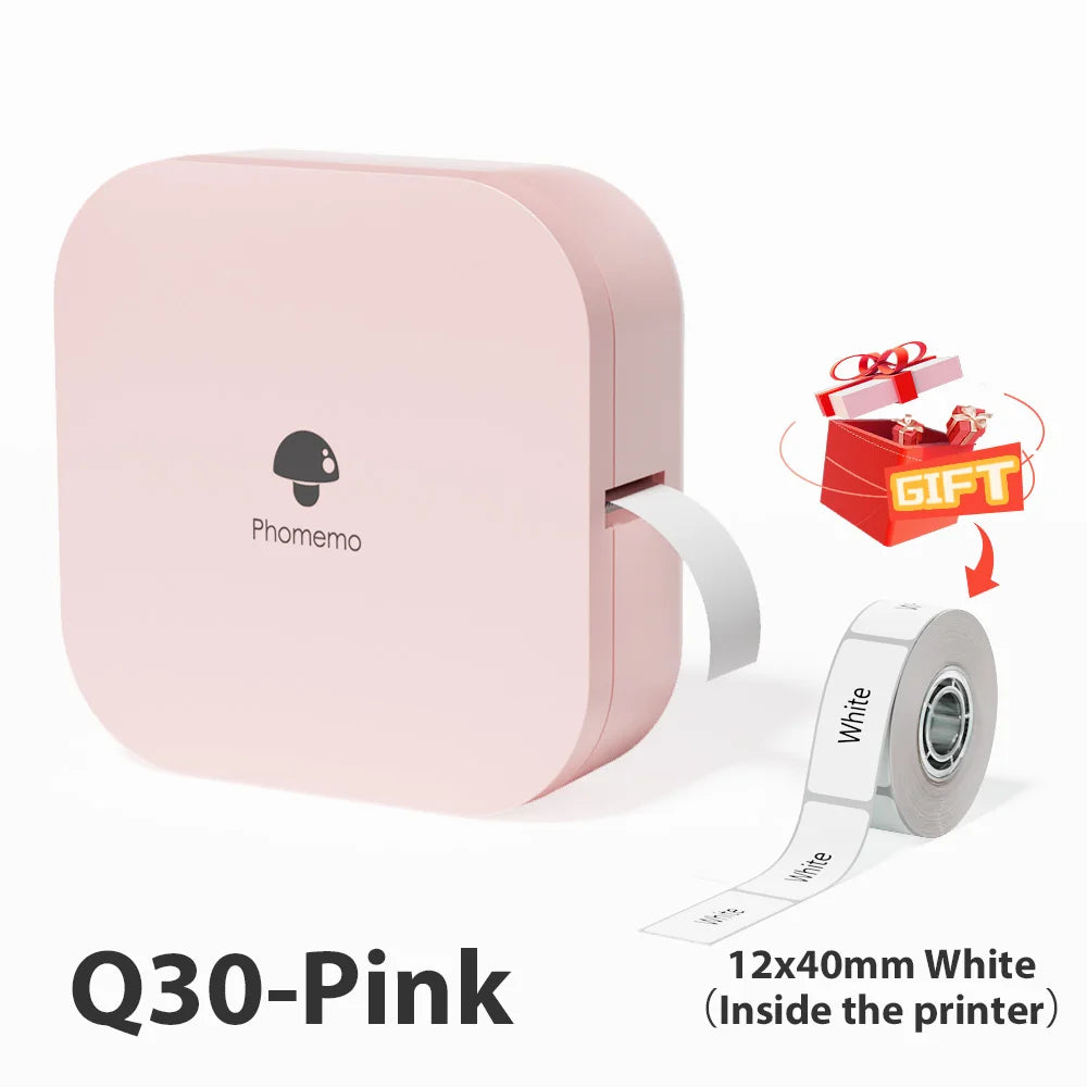 طابعة ملصقات حرارية Phomemo Q30 بتقنية البلوتوث - صانعة ملصقات محمولة للأعمال اليدوية وبطاقات التاريخ، طابعة لاسلكية متعددة الأوراق لنظامي التشغيل iOS وAndroid