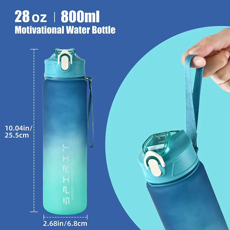 800ML Large Capacity Sports Water Bottle – Leakproof Colorful Plastic Cup for Outdoor Travel, Gym & Fitness