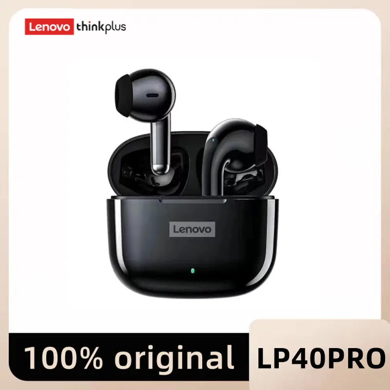 سماعات لينوفو LP40 Pro TWS الأصلية | سماعات رياضية لاسلكية بتقنية بلوتوث 5.1 مع خاصية تقليل الضوضاء والتحكم باللمس