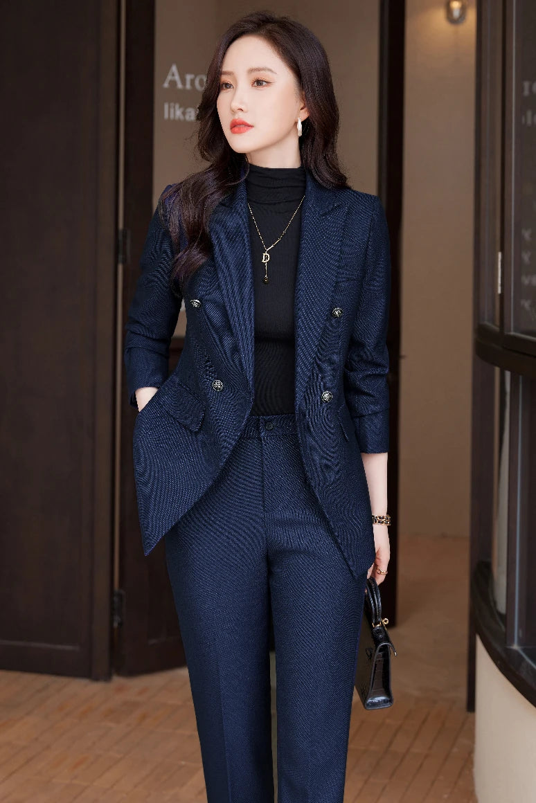 Women’s Professional Pantsuit – Autumn Winter Fashionable Business Set