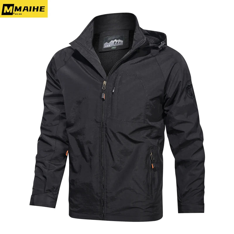 Men’s Spring Autumn Outdoor Jacket – Breathable Waterproof Hiking & Trekking Windbreaker