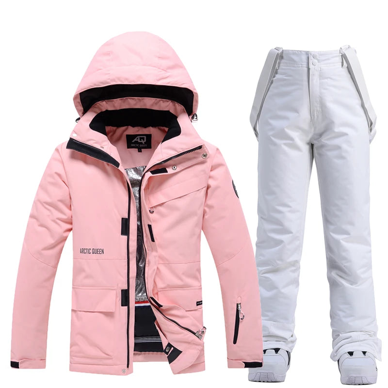 Men & Women Snow Suit Set – Warm -30°C Ski Jacket and Pants, Fashion Winter Snowboarding Clothing, Unisex