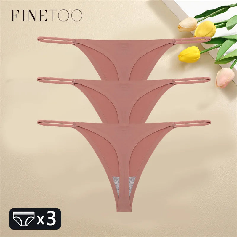 FINETOO 1PCS Women Seamless Thongs – Sexy Low Waist Bikini Panties, Traceless T-Back, XS-XL