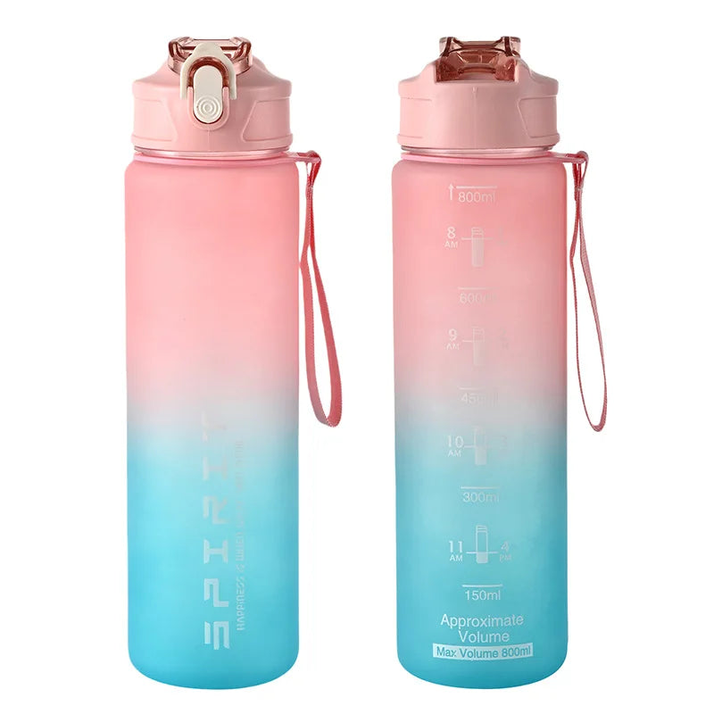 800ML Large Capacity Sports Water Bottle – Leakproof Colorful Plastic Cup for Outdoor Travel, Gym & Fitness