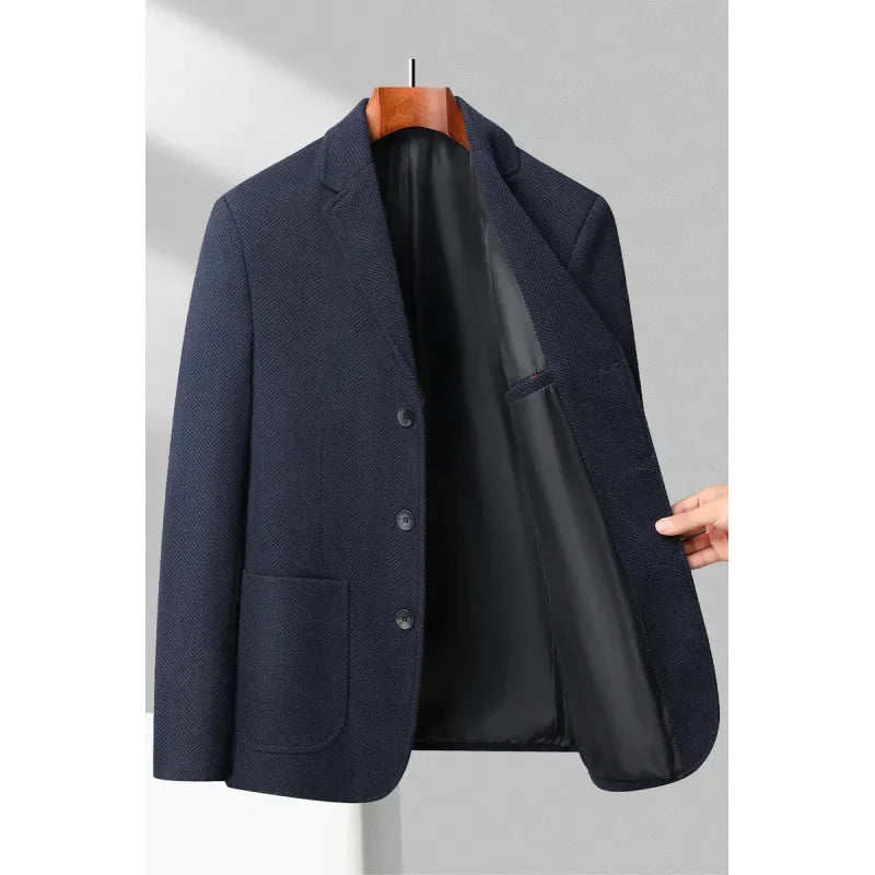 Men's Slim Solid Color Blazer – Korean British Style Business & Wedding Jacket