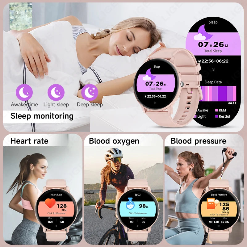 2025 New Smart Watch for Women – Bluetooth Call, Sports Fitness, Heart Rate & Health Monitor, Smartwatch for Android & iOS