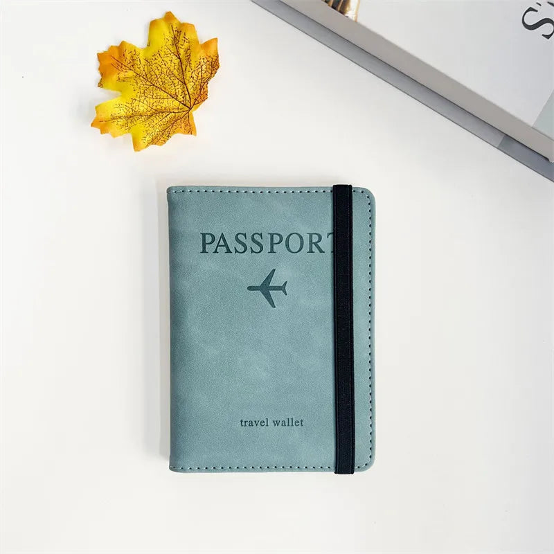 RFID Vintage Passport Holder – PU Leather Travel Wallet for Men & Women