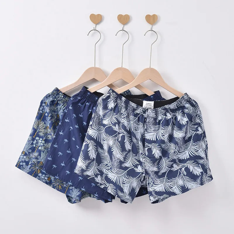 3PCS Men's Cotton Boxer Shorts | Loose Comfortable Arrow Pants Style Underwear | Homewear Boxers