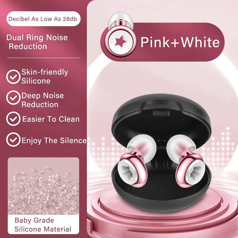 Tapones de silicona para los oídos • Natación y sueño • Reducción de ruido • Protección auditiva insonorizada • Tapones de bucle reutilizables