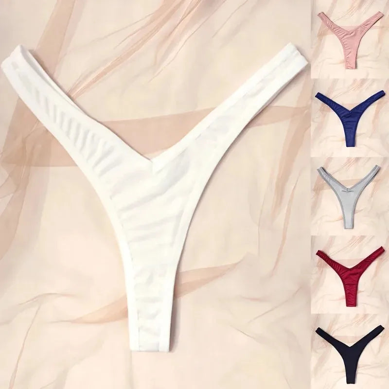 Women’s Sexy V-Waist Sports Thongs – Breathable Low Waist G-String Elastic Bikini Underpants