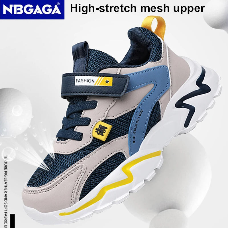 Kids Leather Sneakers – Breathable Sport & Casual Shoes for Boys