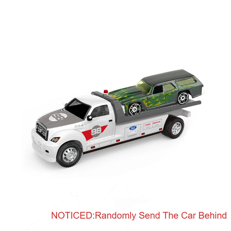 1:64 Alloy Container Trailer Diecast Toy Car – Metal Pull Back Truck Gift