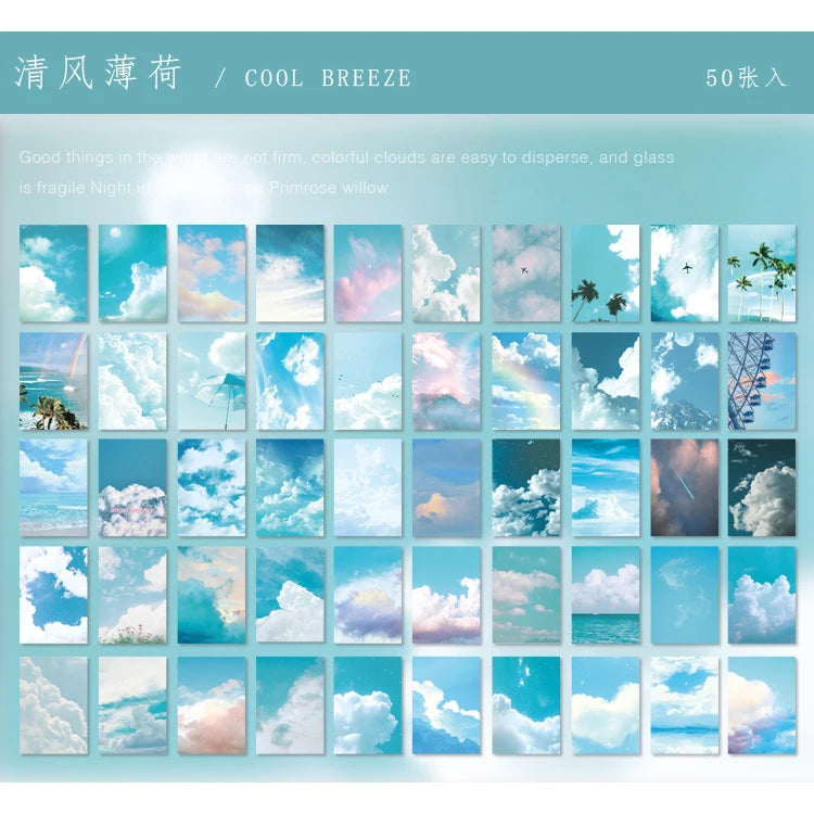 كتاب ملصقات واشي للمناظر الطبيعية الجمالية، 50 ورقة - 50 نمطًا من ملصقات سكرابوكينغ، ومجلات، وملصقات ورقية يدوية الصنع