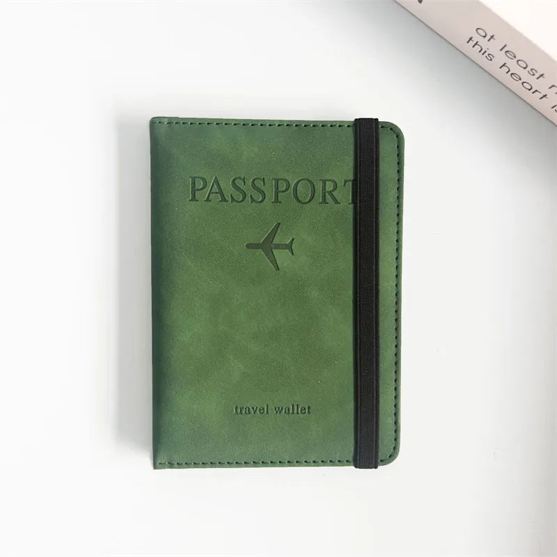 RFID Vintage Passport Holder – PU Leather Travel Wallet for Men & Women