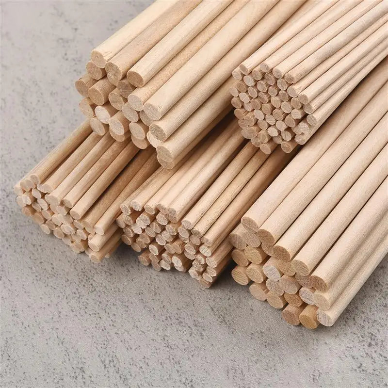 Round Wooden Sticks – Durable DIY Dowels for Crafts, Cake Making, Ice Lollies & Woodworking Models