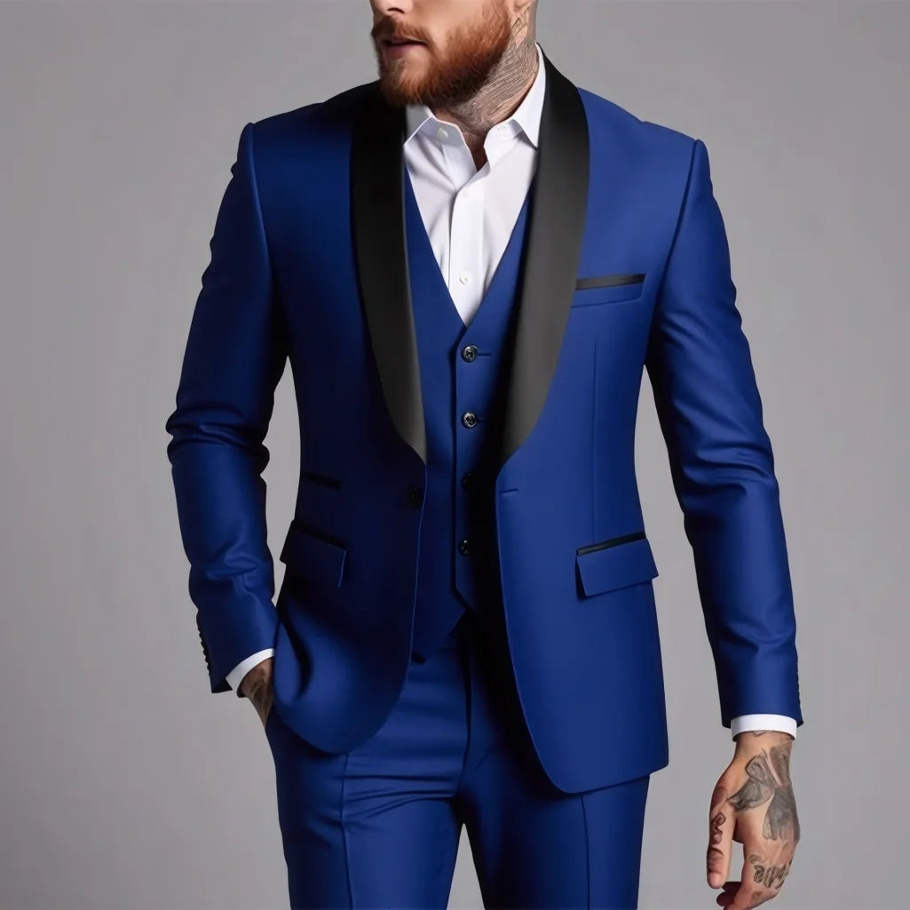 Men's 3-Piece Business Casual & Wedding Suit Set – Stylish and High-Quality