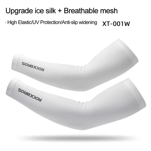 ROCKBROS Armmanschette – Atmungsaktive, schnelltrocknende Armmanschette mit UV-Schutz für Radfahren und Sport – Sonnenschutz-Fitnessbekleidung aus Eisgewebe
