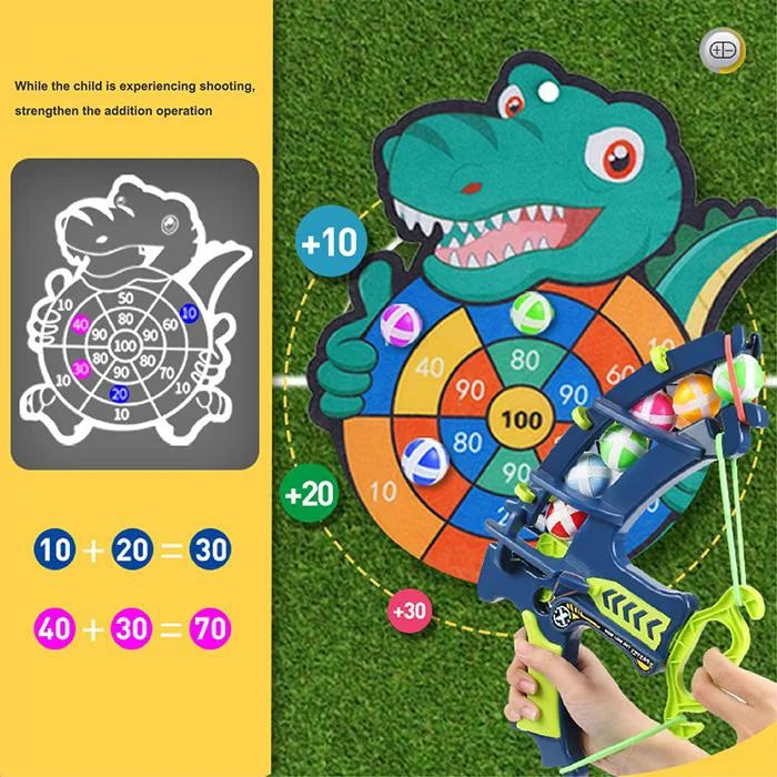 مجموعة ألعاب لوحة رمي السهام من مونتيسوري مع مقلاع - لعبة آمنة للاستخدام الداخلي والخارجي للأطفال من سن 3 سنوات فما فوق