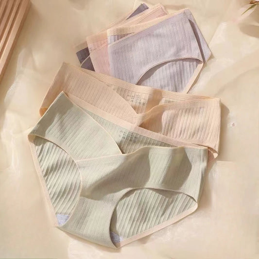 Stripe Jacquard Cotton Low Waist Maternity Panties Seamless Pregnancy Underwear Plus Size