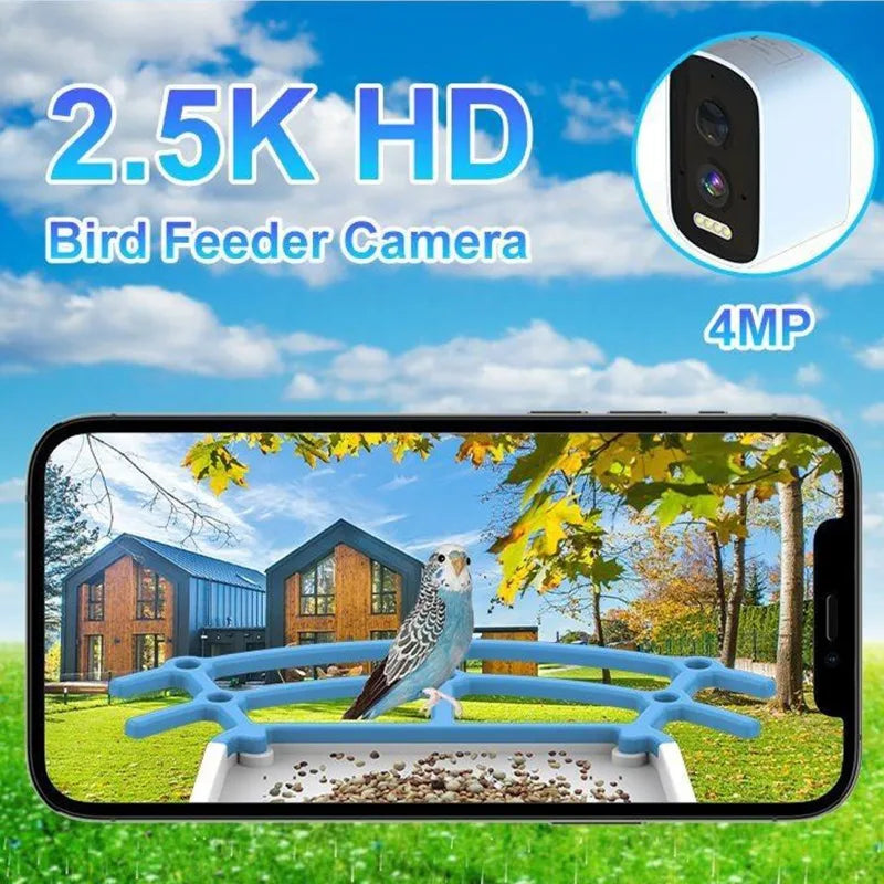1.5L Smart Bird Feeder with 4MP HD Camera – AI Recognition, Solar-Powered, Full-Color Night Vision, Long Standby Outdoor Feeder