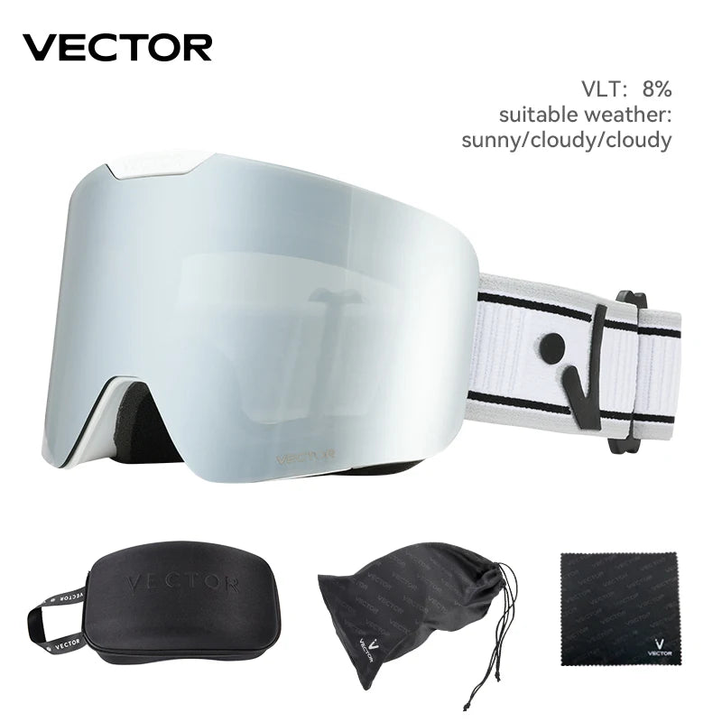 نظارات التزلج VECTOR للأطفال - نظارات تزلج على الجليد UV400 مع قناع تزلج مضاد للضباب للأطفال، وحماية من التزلج والرياضات الثلجية