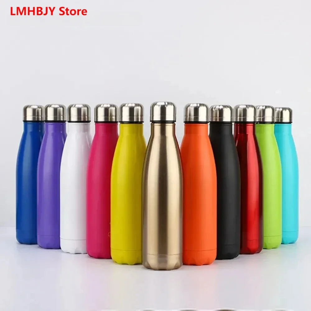 LMHBJY Stainless Steel Insulated Water Bottle – 350ml/500ml/750ml/1L Vacuum Flask for Hot & Cold Drinks