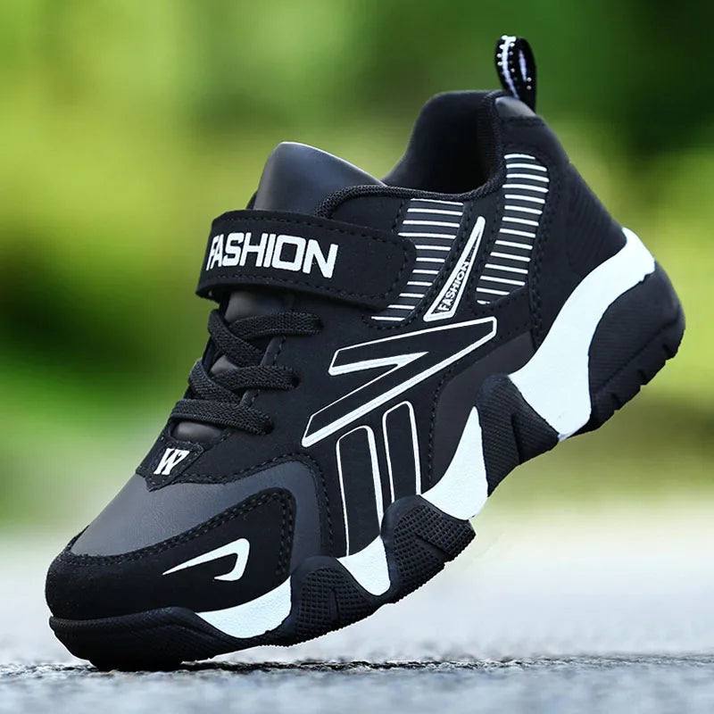 Kids Fashion Sneakers | Boys Leather Running & Walking Shoes