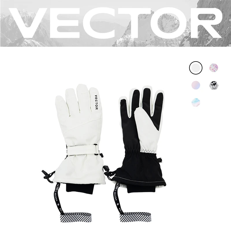 Extra Thick 2-in-1 Ski Mittens – Waterproof Windproof Winter Gloves for Men & Women, Warm Snowboard Sports with Faux Leather Palm