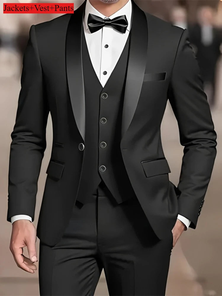 Men's Formal Slim Fit Tuxedo Suit – Business & Wedding Groom Attire