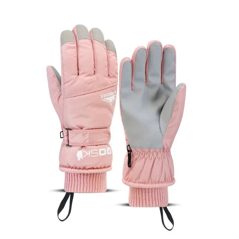 Unisex Winter Ski Gloves – Thick Waterproof Windproof Riding & Outdoor Sports Gloves with Tightened Cuffs and Touchscreen Design