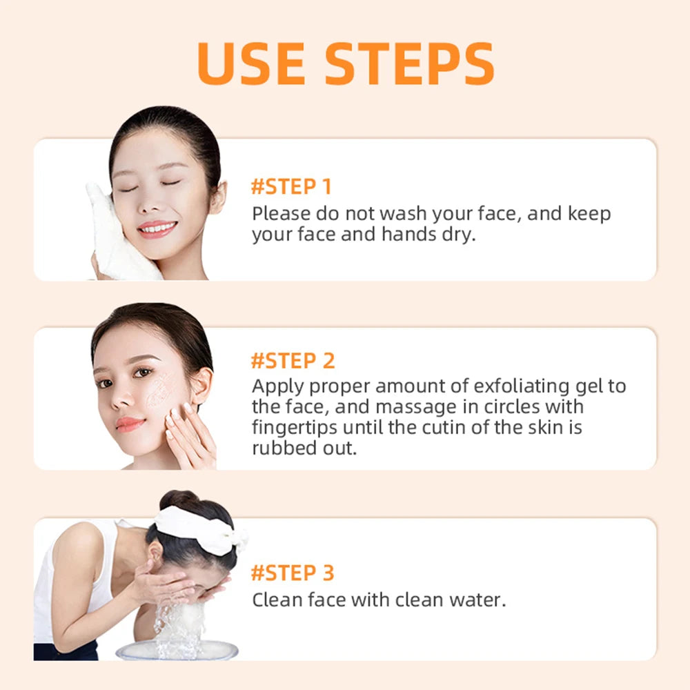 Orange Exfoliating Gel – Gentle Dead Skin Remover, Brightening Peeling Scrub & Hydrating Moisturizer (50g, Korean Skincare)