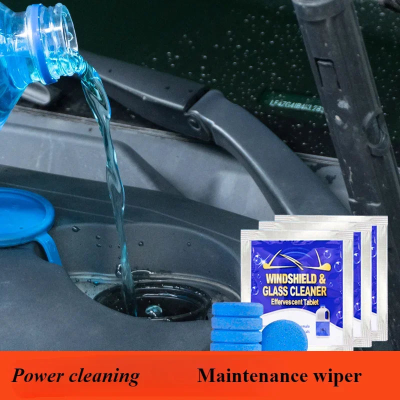 All-Season Windshield Washer Effervescent Tablets – Solid Concentrate, Shellac-Free Formula