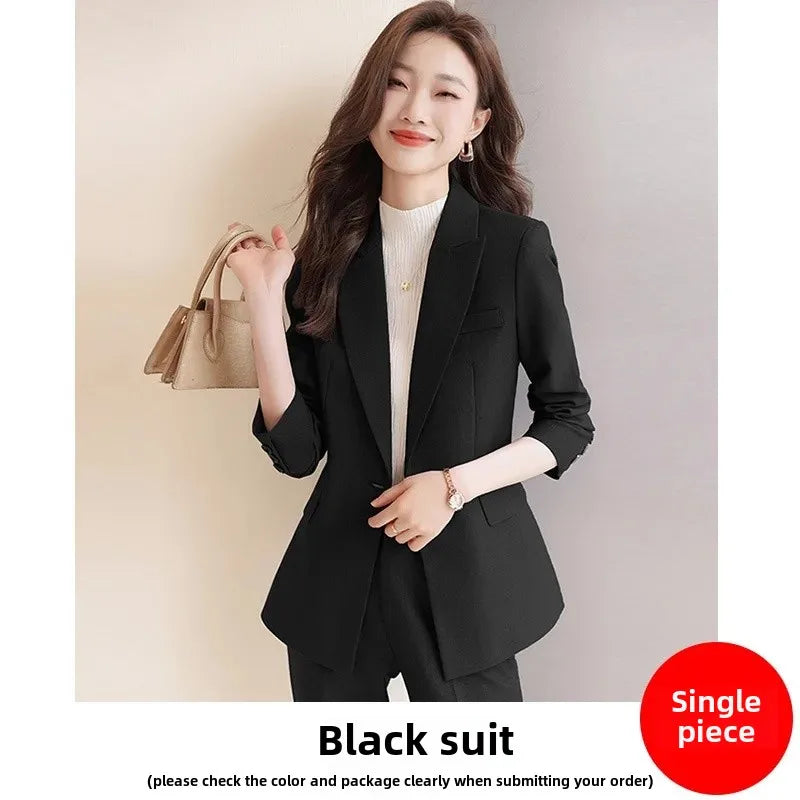 Zihong Women’s Grey Suit Set – High-End Elegant Autumn Fashion Outfit
