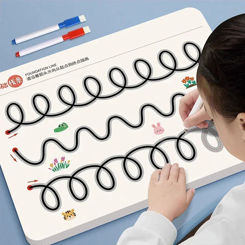 Magical Tracing Workbook – Reusable Calligraphy & Drawing Copybook for Toddlers, Kids Learning & Montessori Practice