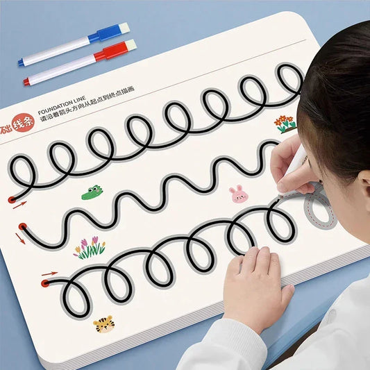 Magical Tracing Workbook – Reusable Calligraphy & Drawing Copybook for Toddlers, Kids Learning & Montessori Practice