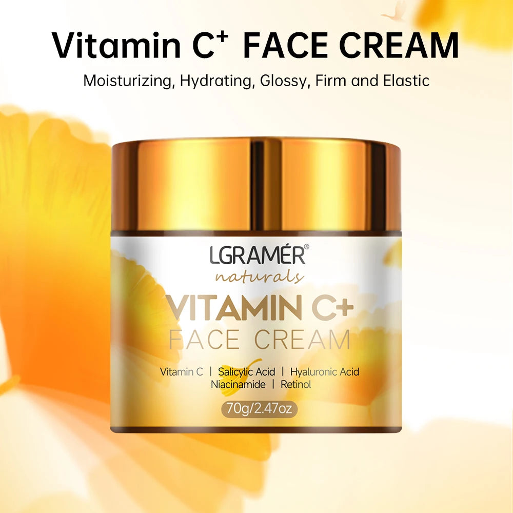 Vitamin C & Retinol Face Cream – Anti-Wrinkle, Firming, Moisturizing & Whitening Skincare with Hyaluronic Acid